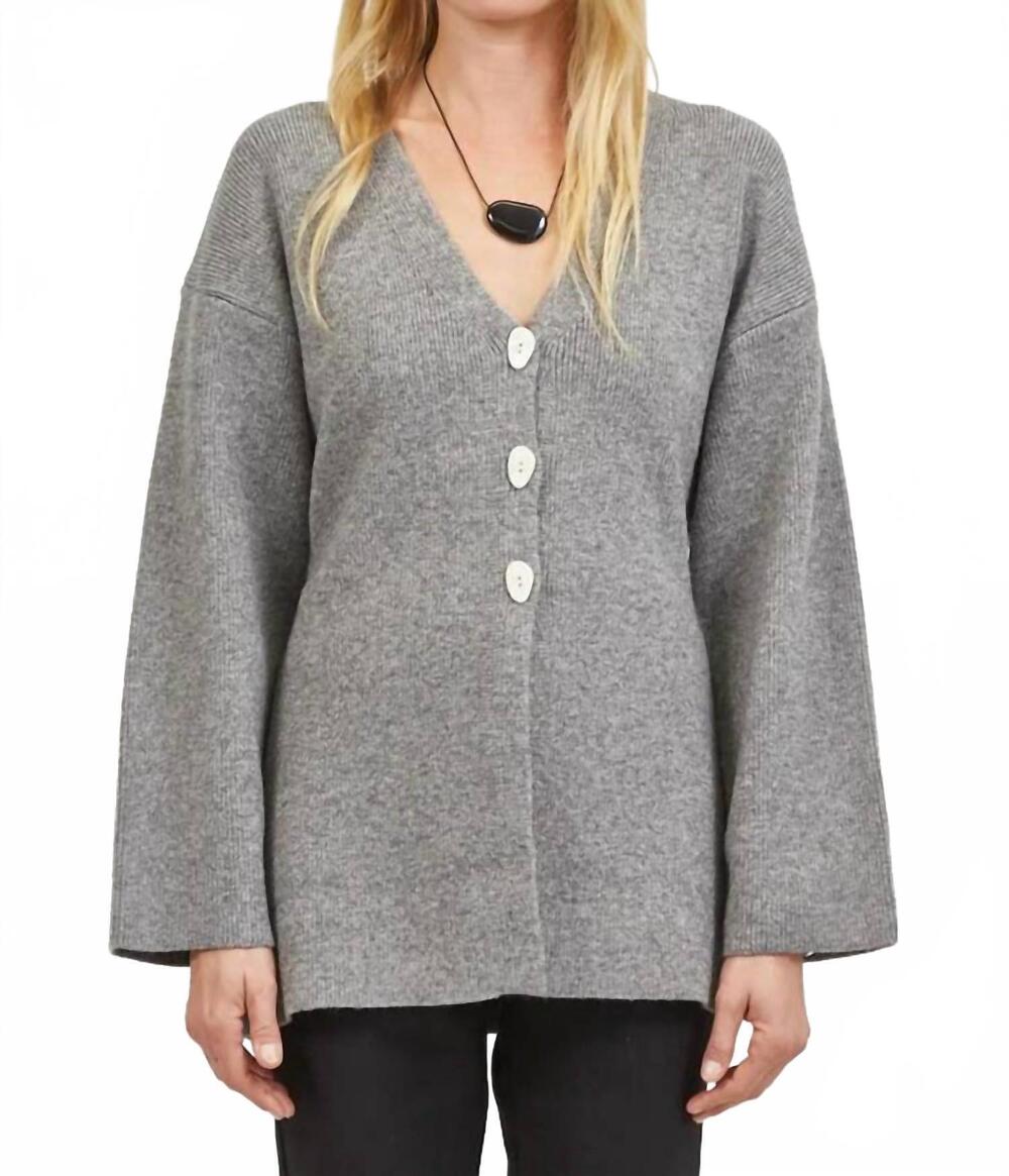 NEW A.REN olivie long sleeve cardigan in heather grey
